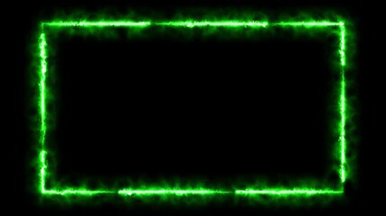 Electric neon green cyber energy webcam overlay frame featuring glowing border lines on transparent background for esports streaming futuristic design tech shows and worldwide digital celebrations - Powered by Adobe