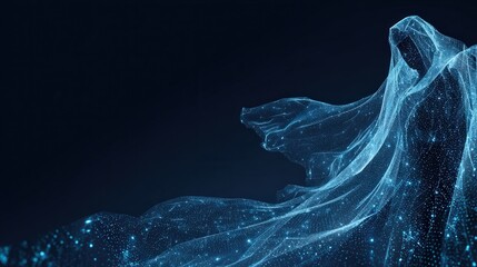 Naklejka premium Abstract blue energy flow in deep space, capturing the mysterious beauty and energy. ..Created with Generative AI, not depicting real subjects.