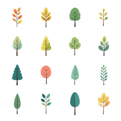 木と草のアイコン　樹木のイラスト　北欧風