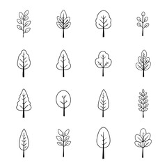 木と草のアイコン　樹木のイラスト　北欧風