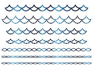 、半円ラインうろこ2、15青