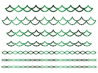丸、半円ラインうろこ2、17緑