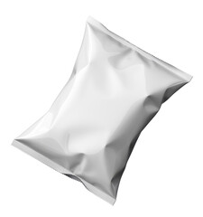 Fototapeta premium blank white foil food packaging mockup on white background.