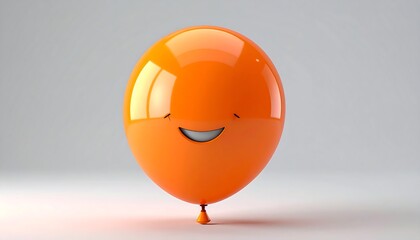 Smiling orange balloon.  Simple 3D render