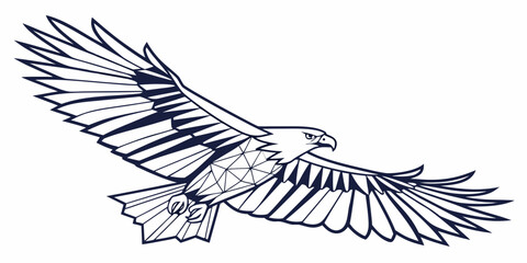Dynamic illustration of a powerful raptor in graceful flight, wings outstretched, representing the unwavering spirit of freedom and the majesty of nature's aerial predators