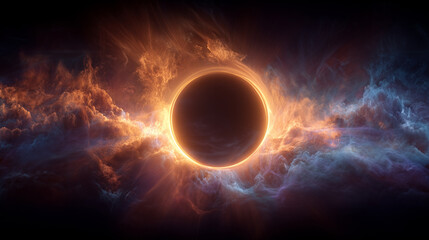 Eclipse in deep space astronomy concept