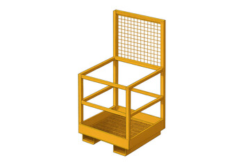 Yellow industrial safety work platform for forklift