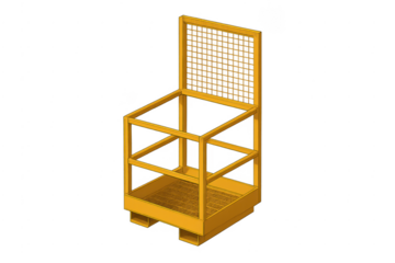 Yellow industrial safety work platform for forklift
