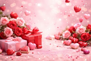 Romantic Valentine's Day Magic: Hearts, Roses, Gifts & Sweet Surprises