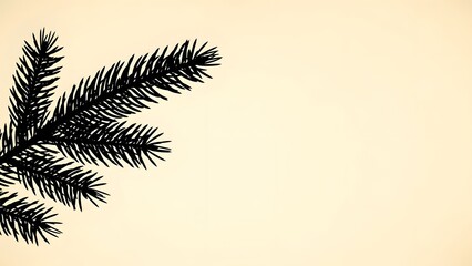 Warm Ivory Bokeh with Fir Silhouette — Clean Poster Background