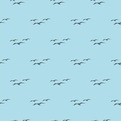 Obraz premium Seagull seamless pattern isolated on color background