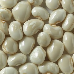 Creamy white beans, close-up, texture food background