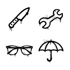 street art graffiti spray paint daily objects and tools stencil