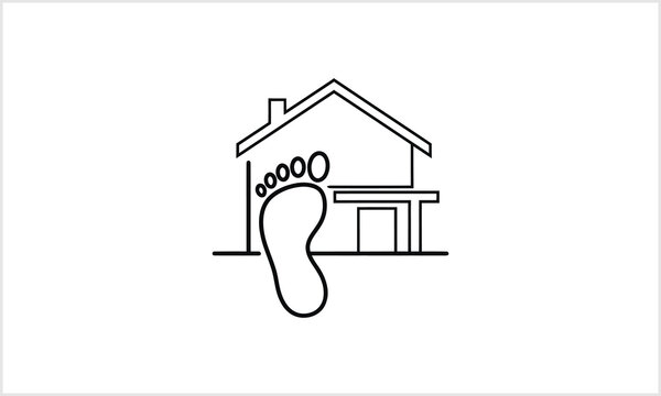 Home Carbon Footprint Icon Ecological Impact Sustainable Living Energy Efficiency  Green House logot.