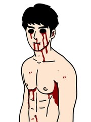 Fototapeta premium zombie man cartoon on white background