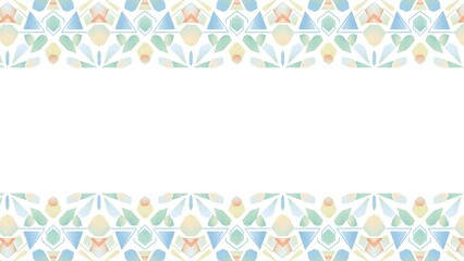 Colorful Floral Pattern Border Design Element.