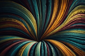 A blend of colors creates a wavy texture that forms an abstract design. Layers twist and turn in a vivid display. The arrangement captivates attention with its variety of tones.