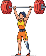 Motivational Paralympic Weightlifting Athlete Character Design