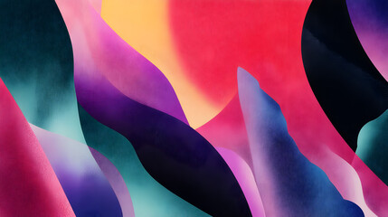 Abstract Color Swirl: A vibrant symphony of shapes and hues. The artwork employs a mix of contrasting colors and fluid lines to conjure a dynamic composition, making it a compelling piece of art.