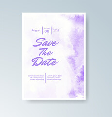 Fototapeta premium Wedding invitation with abstract splash watercolor