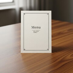 Elegant Menu Card on Wooden Table