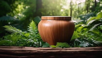 clay pot with green leaves 
