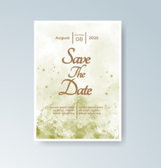 Wedding invitation with abstract splash watercolor