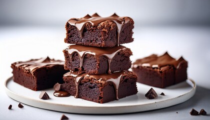 piece of chocolate cake with nuts 