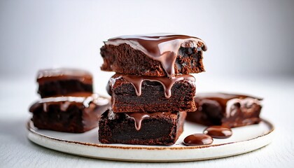 chocolate cake on a white plate