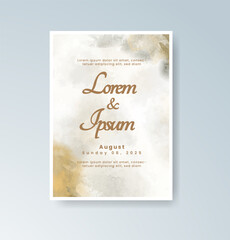 Wedding invitation with abstract splash watercolor