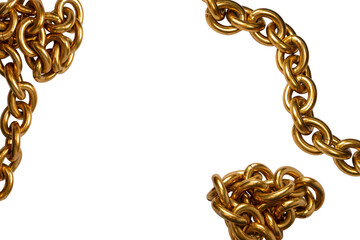 Golden chain isolated on white background.
