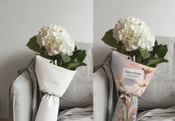 Elegant Floral Bouquet Mockup PSD