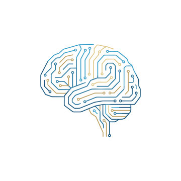 Conceptual brain diagram representing artificial intelligence and digital cognition