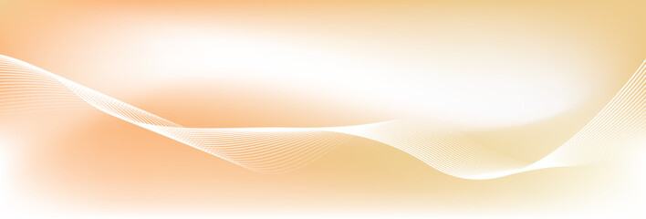 Minimal Abstract Orange Gradient Background with White Wave Lines. Modern Wavy Line Background in Warm Gradient Tone.