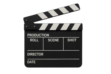 Obraz premium Clapperboard for film production, cinema, movie, media, and video content creating. Movie industry equipment