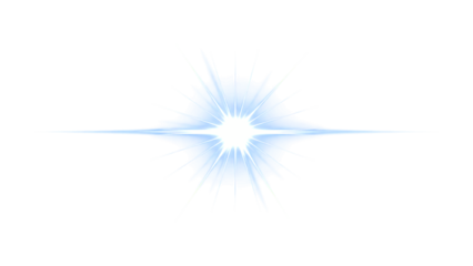 Blue lens flare effect with starburst and horizontal light streaks
