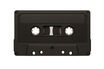 Obraz premium Cassette tape symbolizing retro music, analog sound, and the golden era of 80s and 90s audio technology, on a transparent background