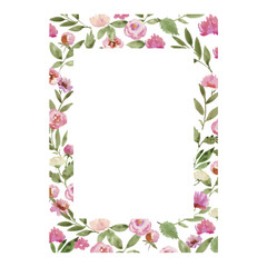 Luxury watercolor floral frame for wedding invitation