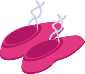 Ballet shoes drying after practice, hanging by their ribbons