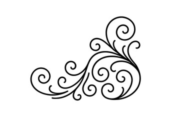 Elegant Swirls Ornament on Dark Gray Background