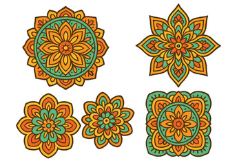 Colorful Mandala Designs on Brown Gradient Background