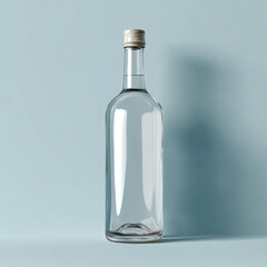 Clear Glass Bottle Mockup with Minimal Studio Lighting

