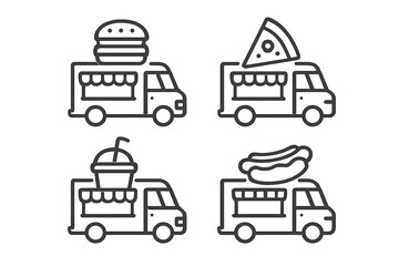 Set of food truck icons