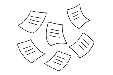 Obraz premium Scattered Blank Papers with Lines
