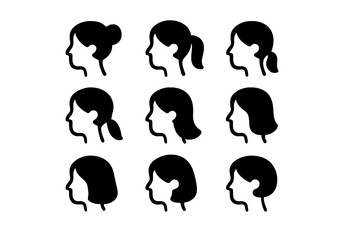 Obraz premium Silhouette Profiles of People in a Grid