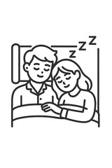 Obraz premium Couple Sleeping Peacefully in Bed