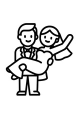Obraz premium Couple carrying each other emoji