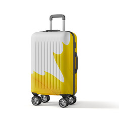 Natural Themed Travel Suitcase on white background