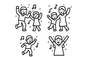 Naklejka premium People dancing and celebrating