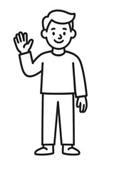 Obraz premium Stylized character waving hello